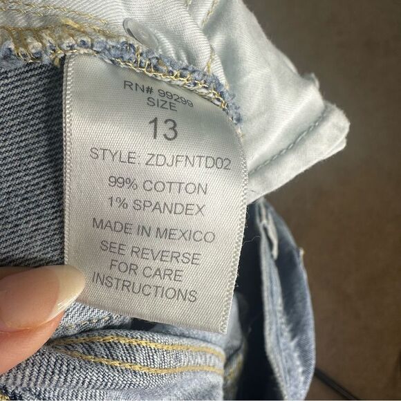 NWT Fashion Nova Blue Boyfriend Jeans Distressed High-Waisted size 13 (a1) - Picture 7 of 7